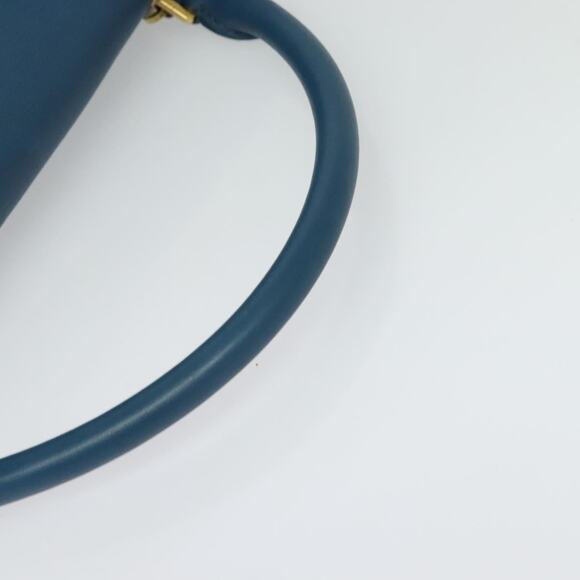 CELINE Trapeze Hand Bag Leather Blue Gold - Picture 7 of 13